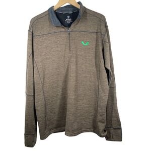 Kuhl Mens XL Brown Heathered 1/4 Zip Pullover Veeam Logo Thumbhole Cuffs